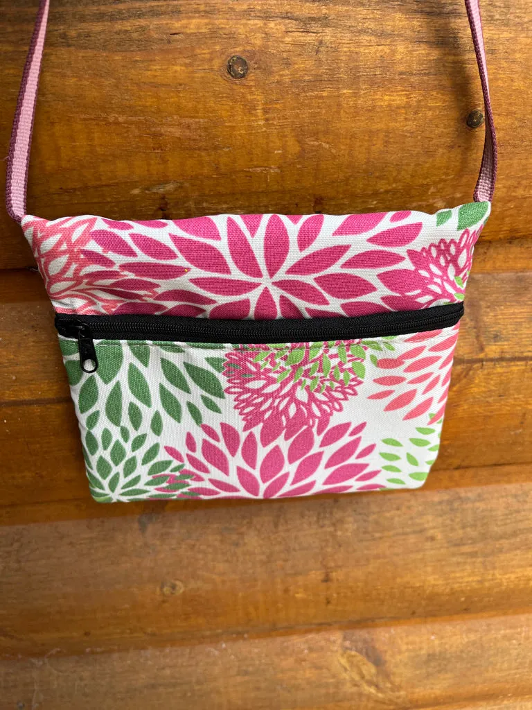 3 Zip Bag Pink- Floral Print Fabric