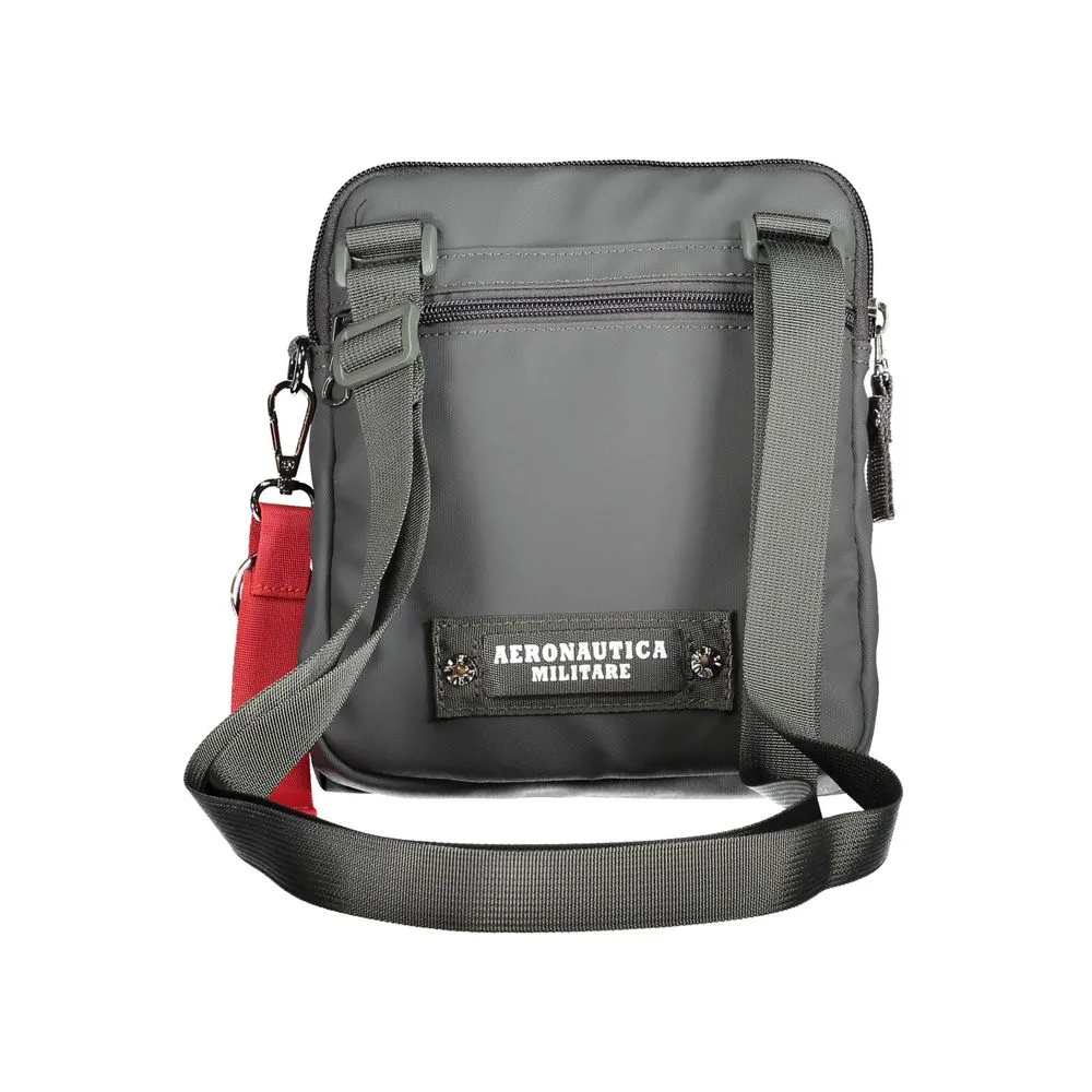 Aeronautica Militare Elegant Gray Shoulder Bag with Contrasting Details