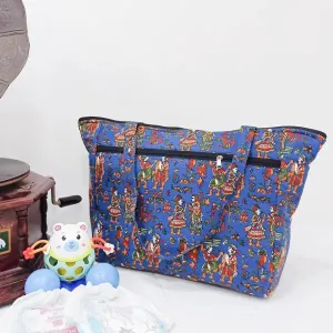 Baby Bag Diaper bag Hospital Bag Blue Color with Kalamkari Design.