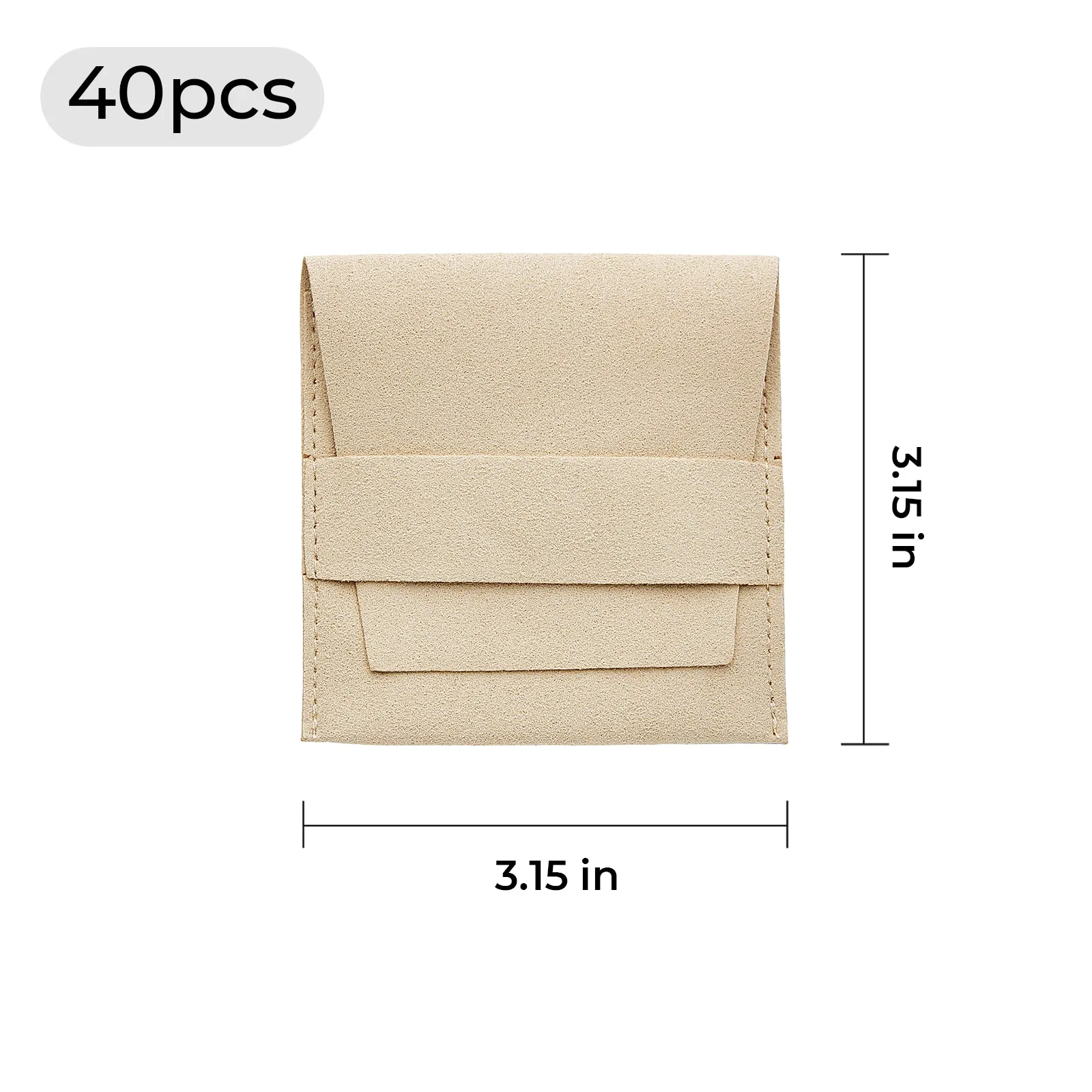 Beige Jewelry Pouch with Band (40pcs)