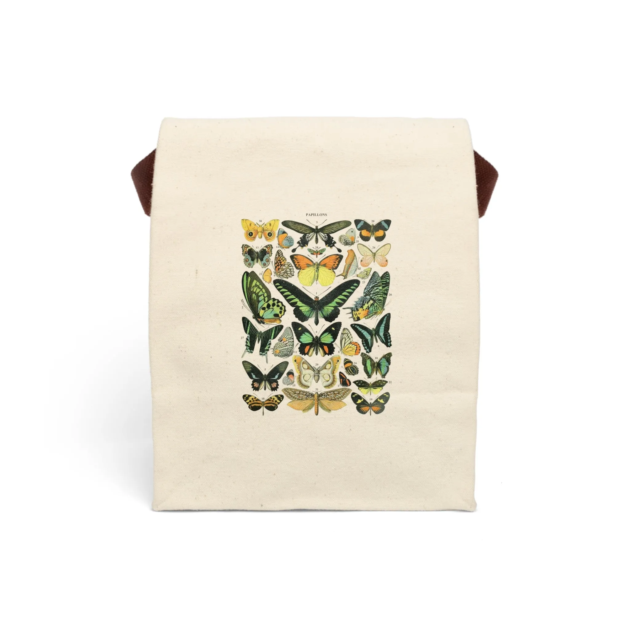 Butterflies Canvas Lunch Bag With Strap