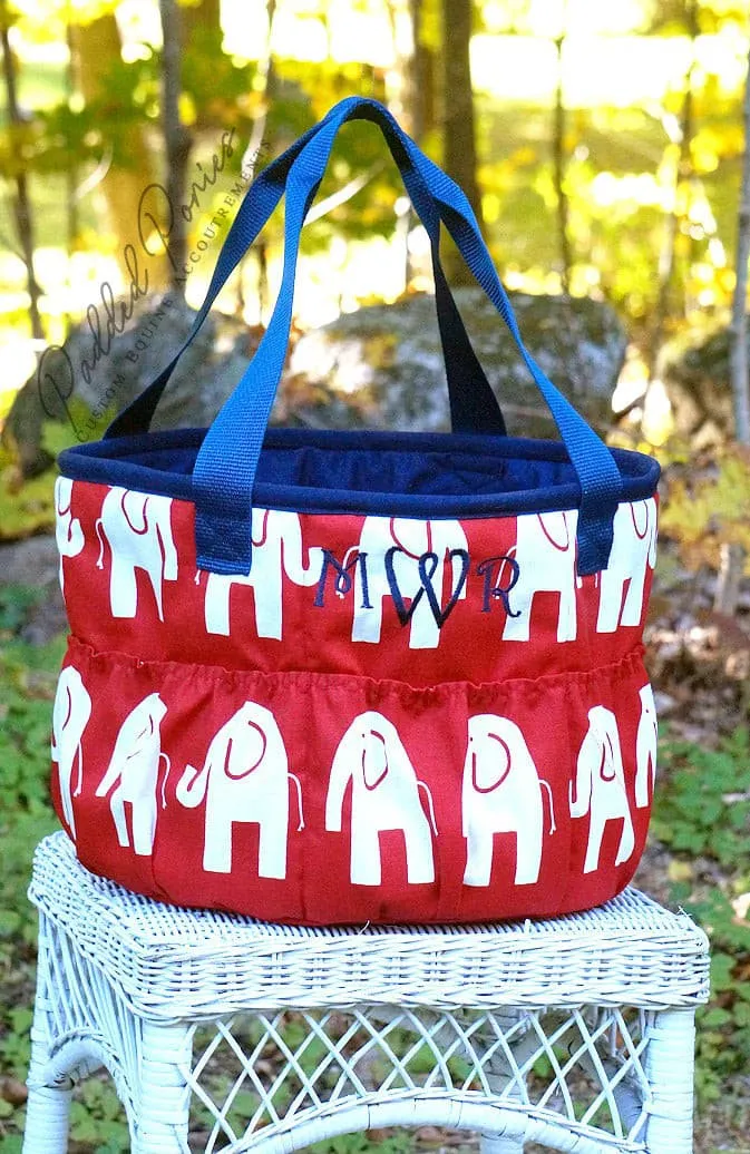 Custom Elephants Large Groom Brush Bag