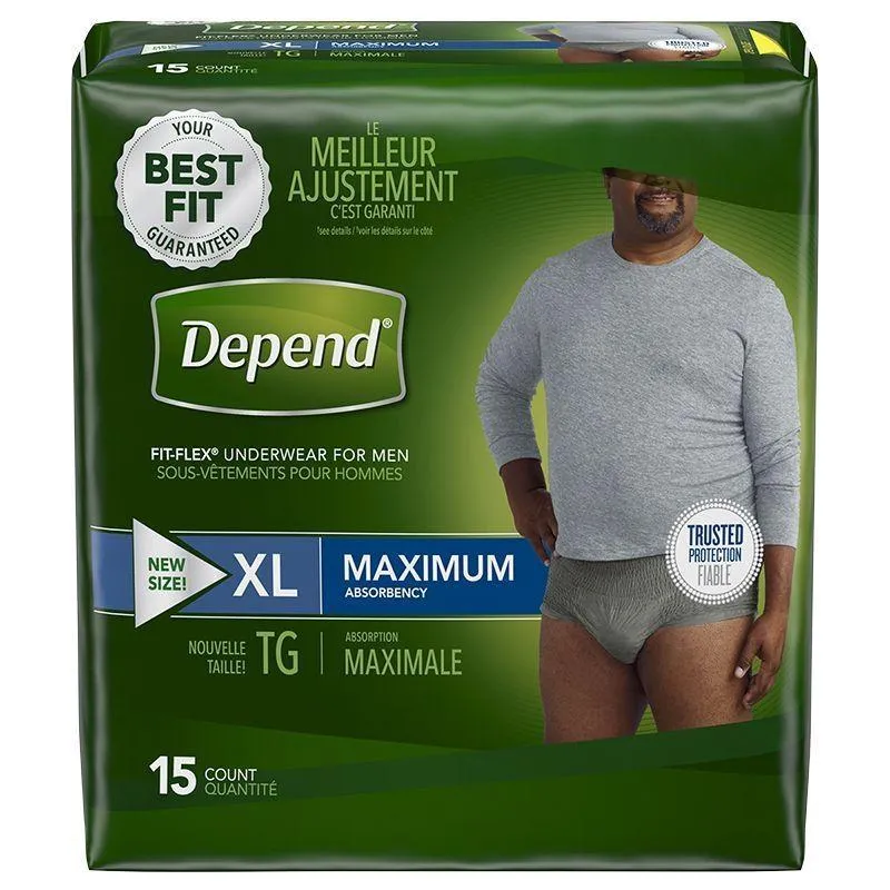 Depends FIT-FLEX Underwear for Men