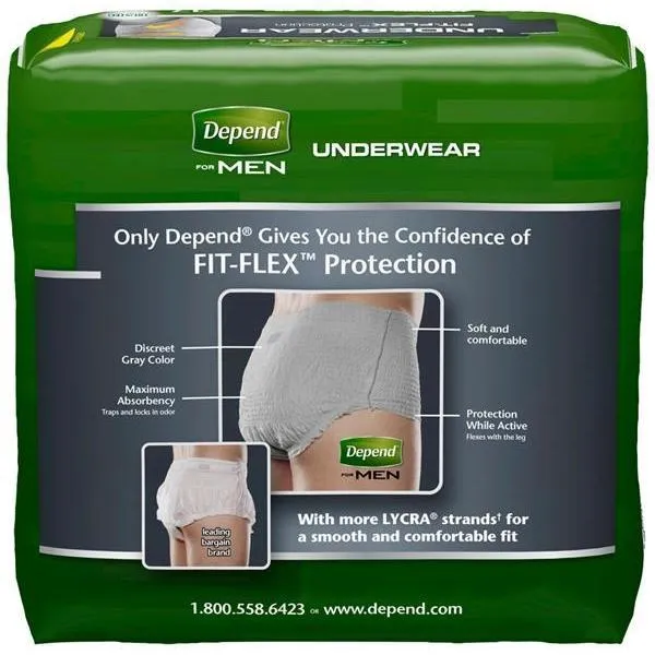 Depends FIT-FLEX Underwear for Men