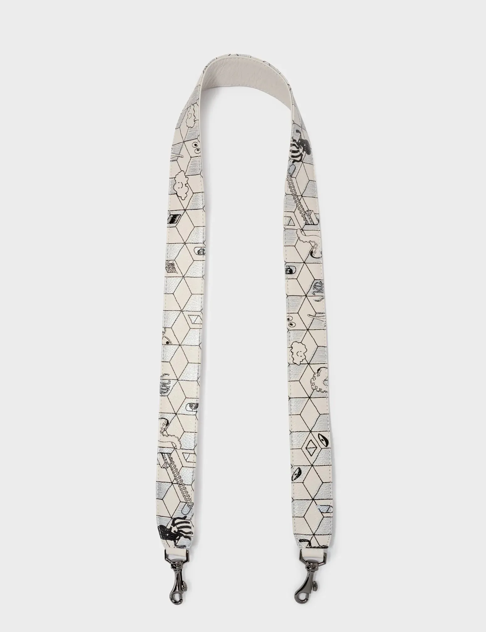 Detachable Cream Leather Shoulder Strap - Octomaze Print