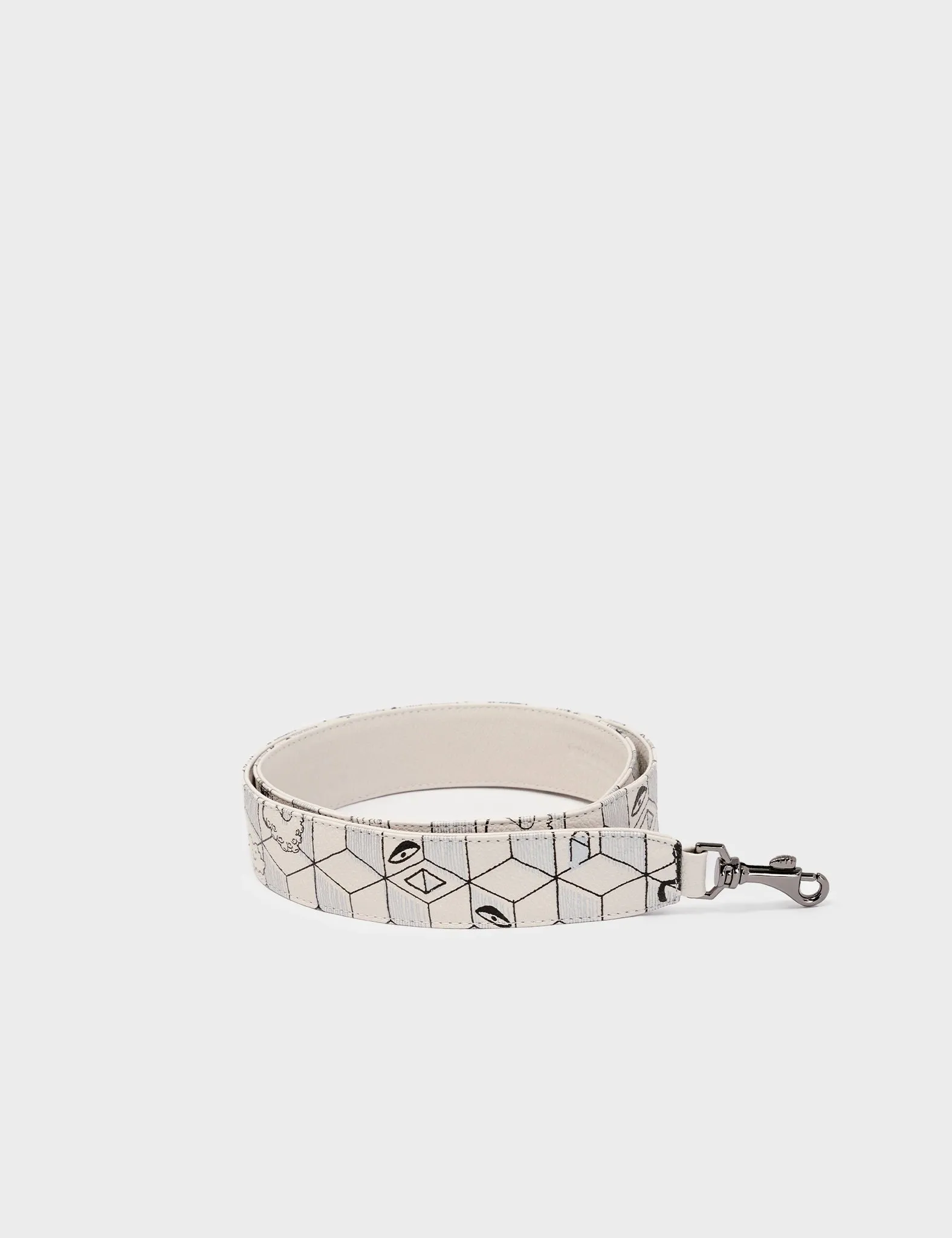 Detachable Cream Leather Shoulder Strap - Octomaze Print