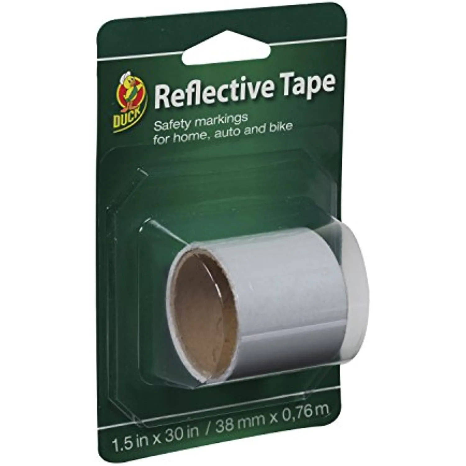 Duck Brand 896385 Self-Adhesive Reflective Tape, 1.5-Inch x 30-Inch Single Roll, White