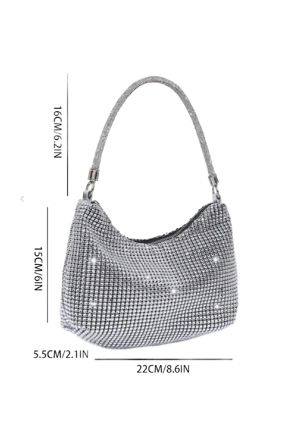 Easton Rhinestone Bag (Silver)