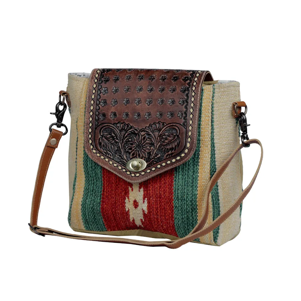 Embossed Scarlet Hand-Tooled Bag