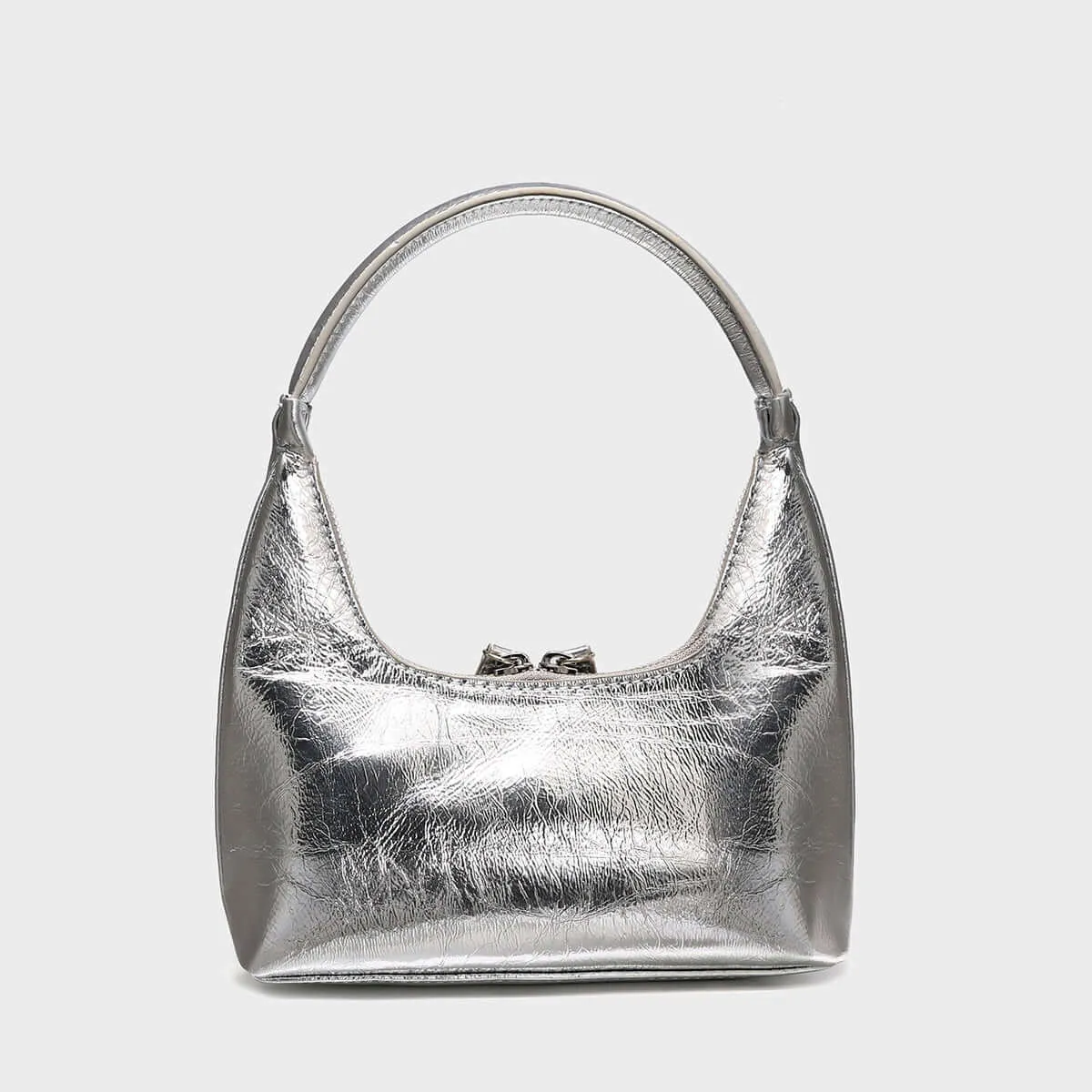 Futuristic Metallic Silver Mini Shoulder Bag