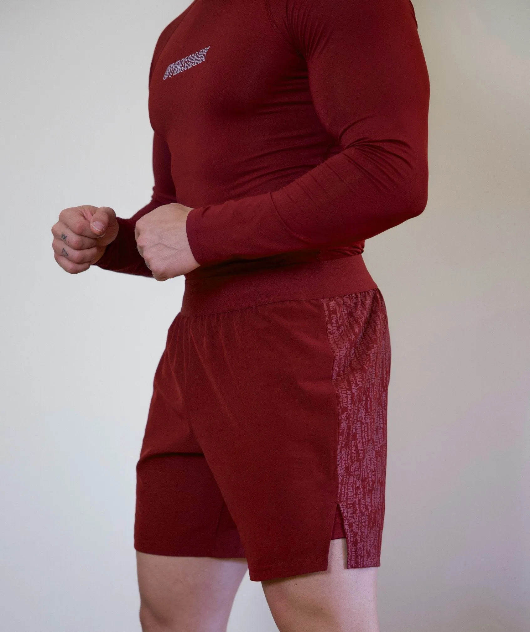 Gymshark Combat 7" Shorts - Claret