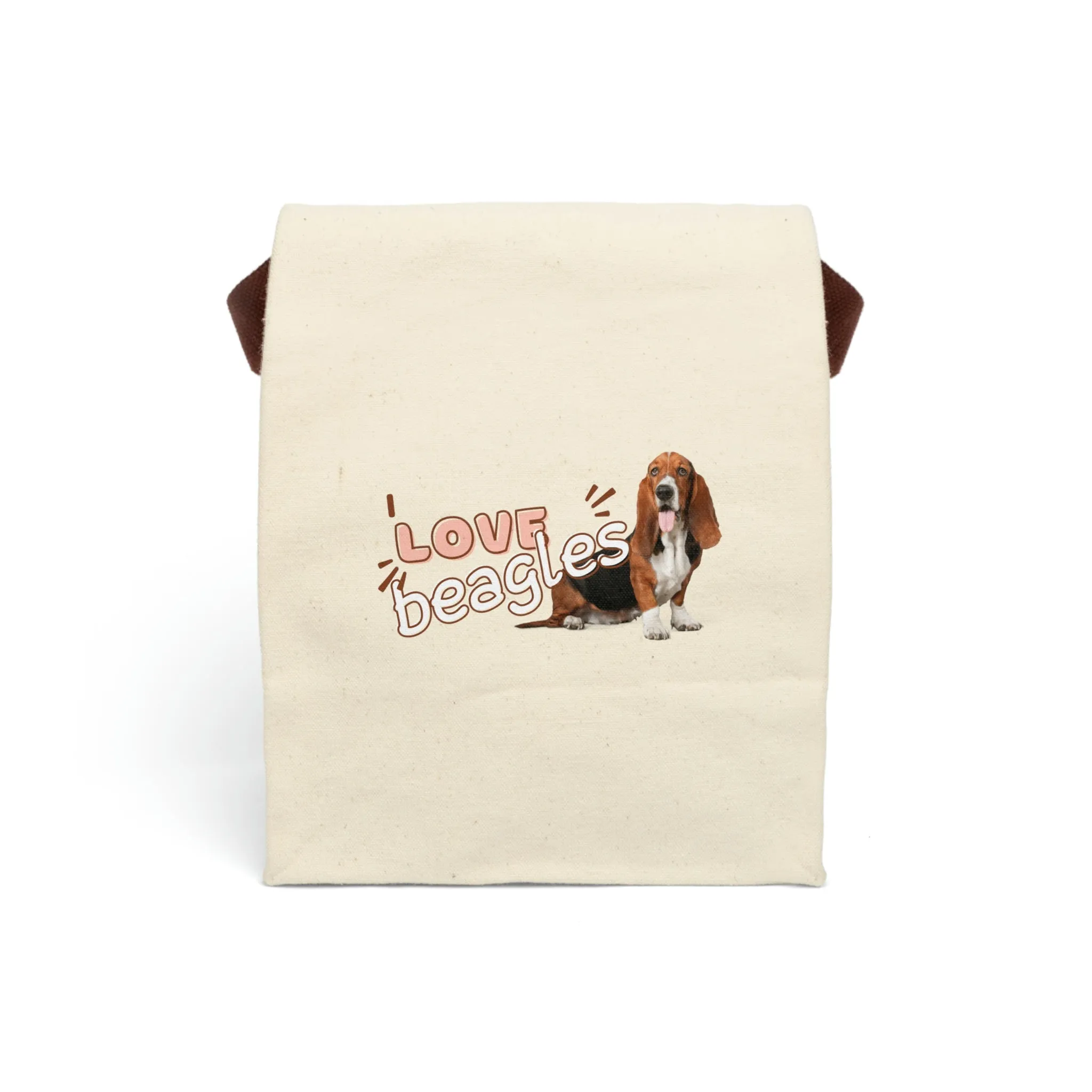 I love Beagles Dog POD Canvas Lunch Bag With Strap