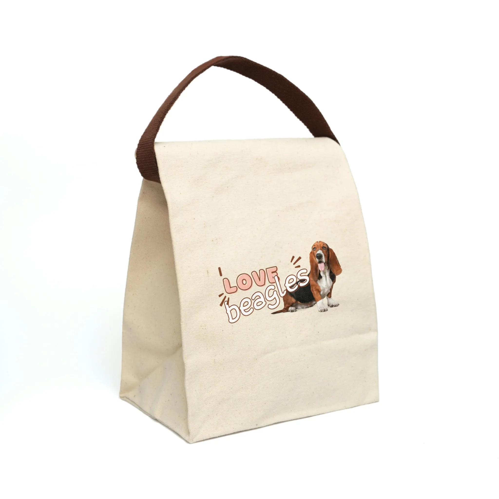 I love Beagles Dog POD Canvas Lunch Bag With Strap