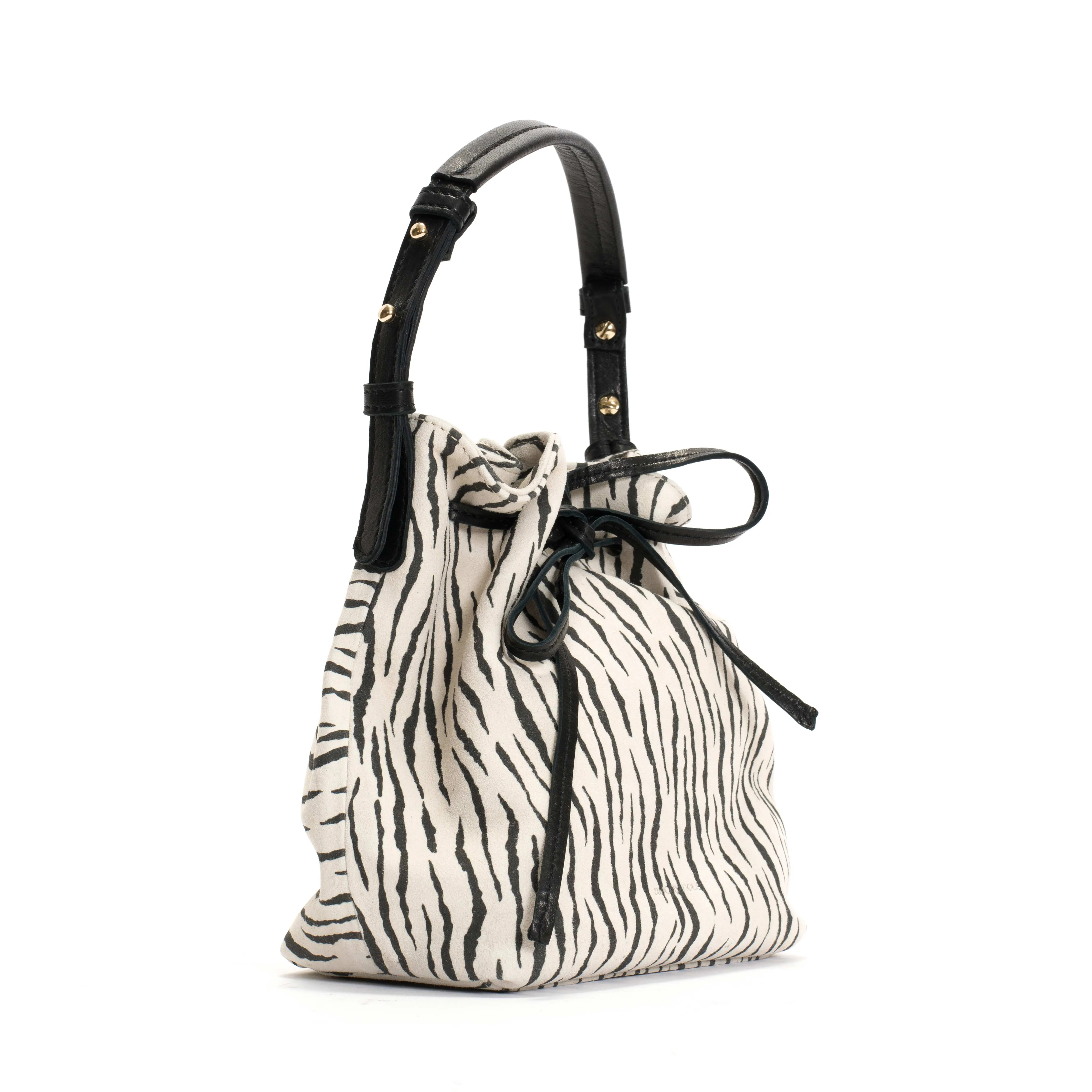 Kacey petite bucket bag Calf suede print Zebra