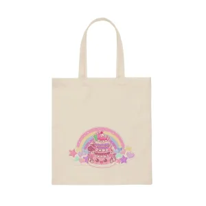 Kawaii Sparkle Cake Canvas Tote Bag