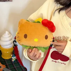 Kitty Hamburger Funny Plush Shoulder Bags KI529