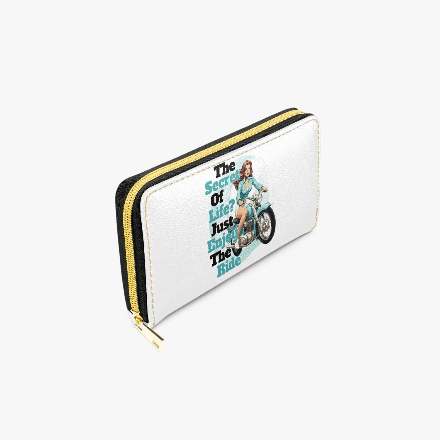 Long Type Zipper Purse -  Motorbike, The Secret of Life Just Enjoy the Ride