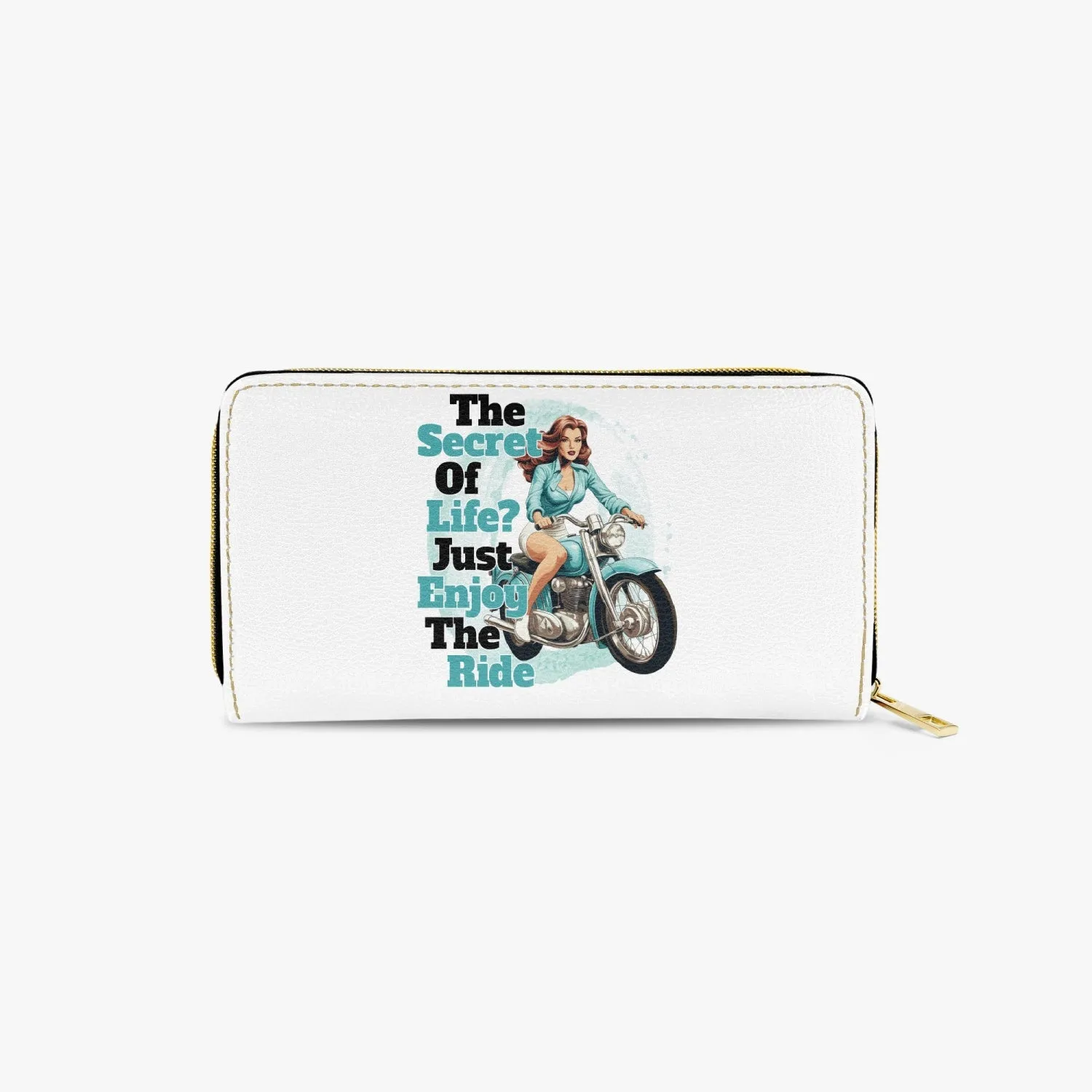 Long Type Zipper Purse -  Motorbike, The Secret of Life Just Enjoy the Ride