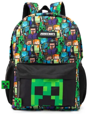 Minecraft Backpack For Boys Kids Black Gamer Bag School Rucksack