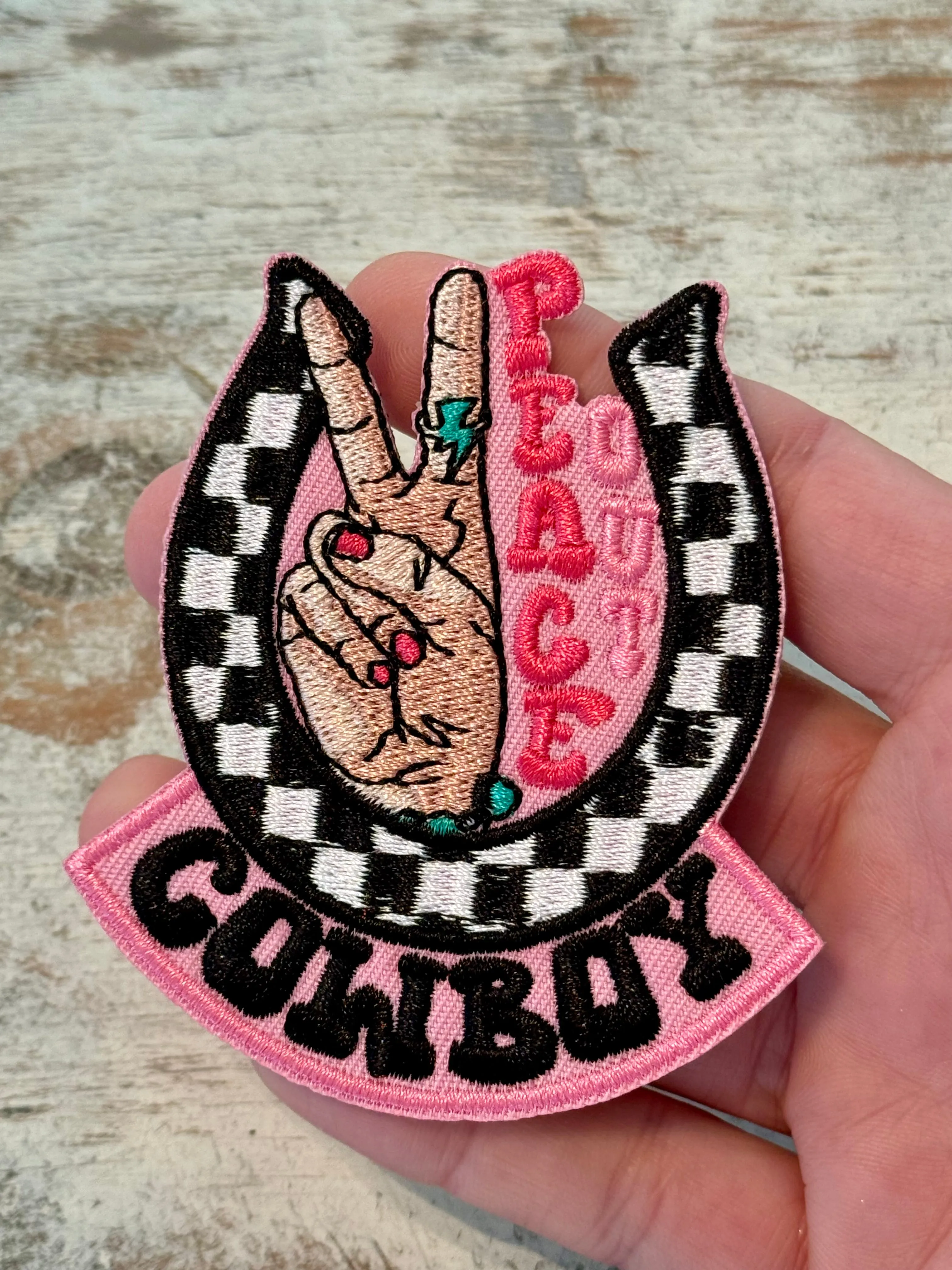 Peace Out Cowboys Iron On Patch