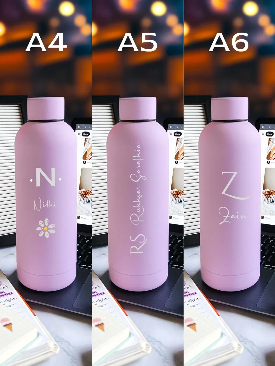 Personalized Lilac Stainless Steel Water Bottle – Custom Engraved