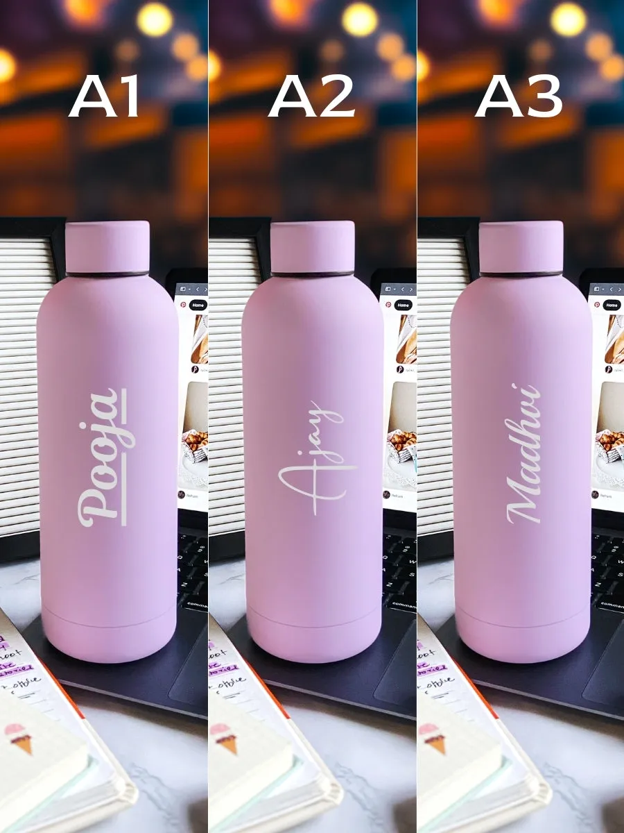 Personalized Lilac Stainless Steel Water Bottle – Custom Engraved