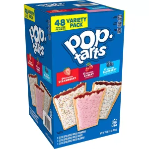 Pop Tarts Frosted Strawberry Blueberry Cherry Variety Pack 48ct