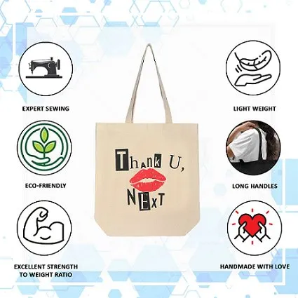 Premium Cotton Canvas Tote Bag- Thank You White