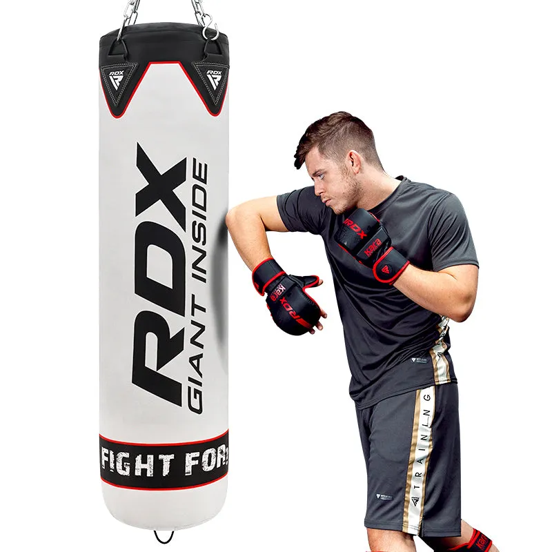 RDX F1 4ft / 5ft 3-in-1 White Punching Bag with Mitts Set