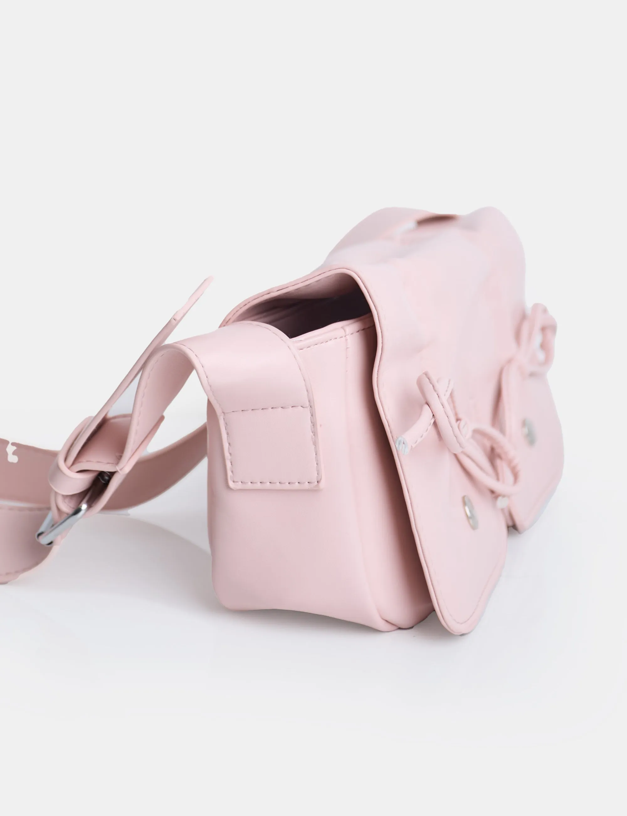 Ribbon Baby Pink Ruched Shoulder Bag