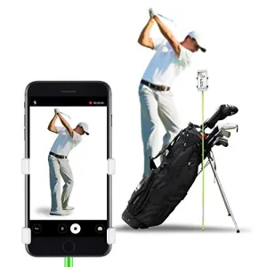 SelfieGOLF Record Golf Swing - Cell Phone Clip Holder and Training Aid - Golf Accessories - Works with Any Smart Phone - Quick Set Up