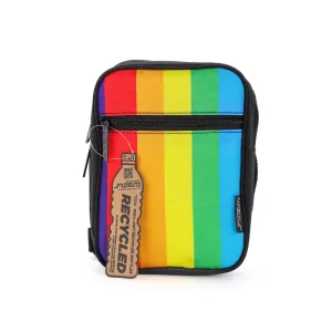 Sidekick | Crossbody Sling | Recycled RPET | Black Rainbow Stripe