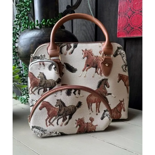 Tapestry Handbag - Horses