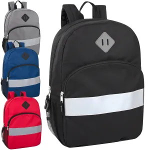 Wholesale 43cm Safety Reflective Backpacks 20L Capacity - 4 Color Assortment