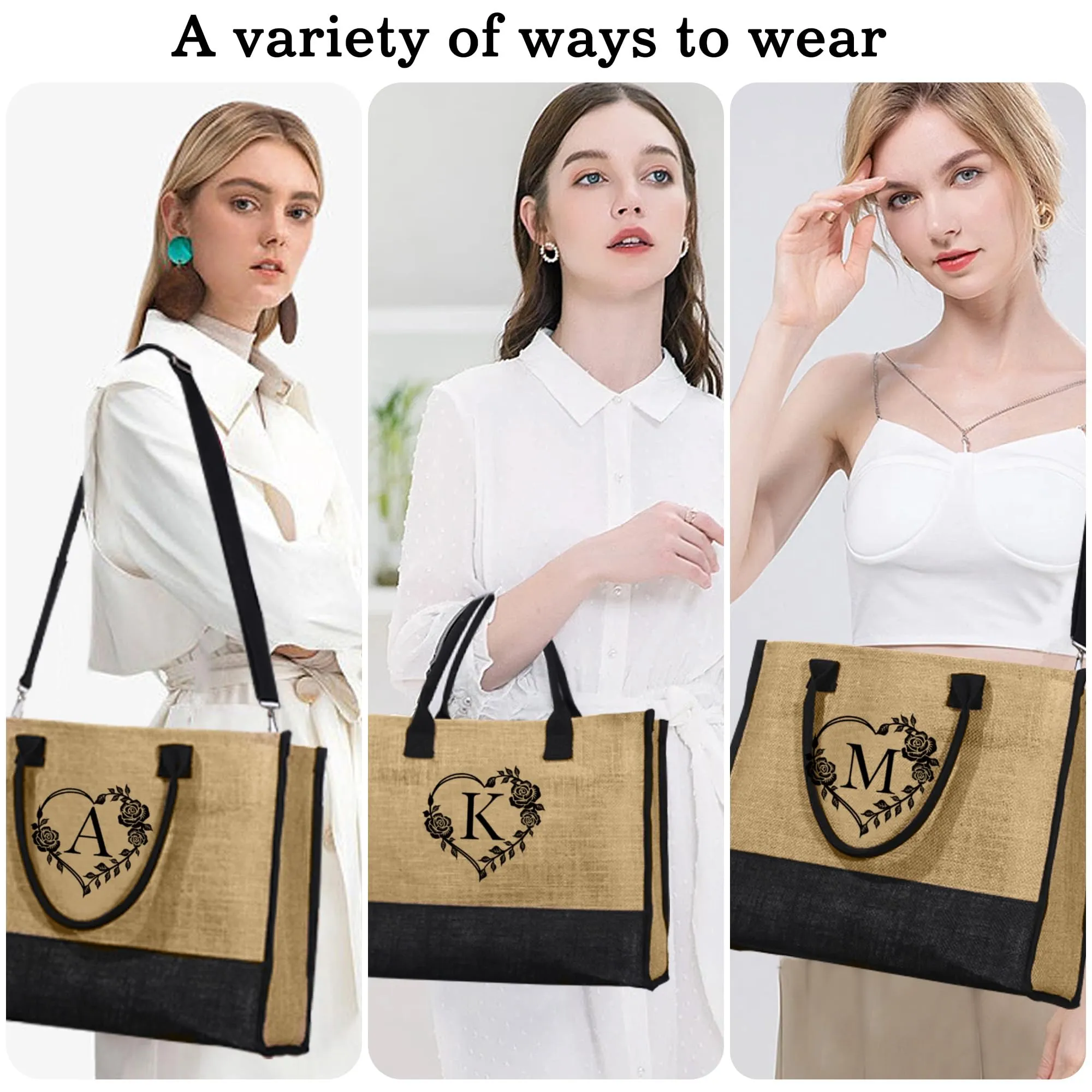 Yoolife Initial Tote Bag Perfect Mothers Day Gift